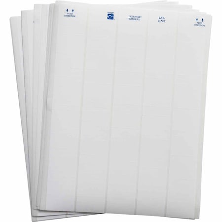 BRADY LaserTab Polyester Lbls 0.25 in H x 1.5 in W White 53/PK LAT-9-747-10